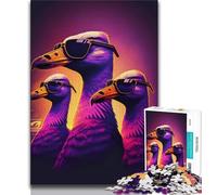 Puzzle 1000 pièces pour Adolescents Neon Nights Trio Puzzles pour Adultes Anti-Stress défi Difficile décoration d'intérieur Unique et Cadeaux 38x26cm