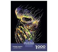 Puzzle 1000 Pièces Pour Adolescents Neon Skull Art Print Puzzle Pour Adolescents - Niveau De Difficulté Élevé - Activités Amusantes À La Maison - Jouet Addictif Pour Développer La Patience 38x26cm/100