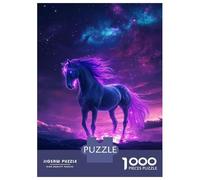 Puzzle 1000 Pièces pour Adolescents Neon Space Cute Horse Puzzle Adulte Jeux Relaxants Décoration Intérieure Cadeaux d'anniversaire Et Cadeaux Uniques 52x38cm/1000pcs