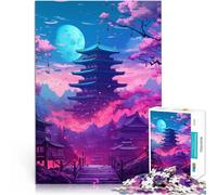 Puzzle 1000 pièces pour Adolescents Néon Traditionnel Japonais pour Le Jeu éducatif Challenge Toy Cadeau Amusant 50x70cm