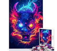Puzzle 1000 pièces pour Adolescents Neon Yokai Oni Jeu Familial Niveau de difficulté Difficile (38x26cm)