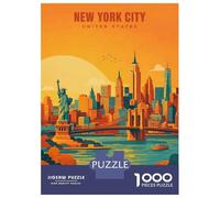 Puzzle 1000 Pièces pour Adolescents New York City Skyline Puzzles pour Adultes : Améliorent La Mémoire - Difficile Et Stimulant - Cadeaux De Noël Et d'anniversaire 52x38cm/1000pcs