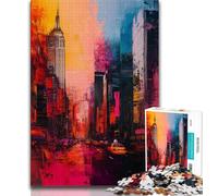 Puzzle 1000 pièces pour Adolescents New York Cityscape 1000 pièces pour Adolescents Interaction Parent-Enfant à partir de 14 Ans (50x75cm)