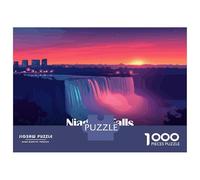 Puzzle 1000 Pièces pour Adolescents Niagara Falls at Sunset Puzzles pour Adultes - Jeu Manuel - Assemblage De Motifs - Cadeau d'anniversaire Unique 38x26cm/1000pcs