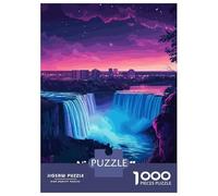 Puzzle 1000 Pièces Pour Adolescents Niagara Falls Night View Puzzle Pour Adolescents - Niveau De Difficulté Élevé - Activités Amusantes À La Maison - Jouet Addictif Pour Développer La Patience 70x50cm