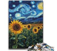 Puzzle 1000 pièces pour Adolescents Night Sky Tournesols la Nuit 1000 pièces pour Adolescents, Relax Games est Un pour Toute la Famille (50x75cm)