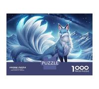 Puzzle 1000 Pièces pour Adolescents Nine-Tailed Fox Winter Landscape Puzzles pour Adolescents, Casse-tête, Jeu D'assemblage De Motifs, Cadeau d'anniversaire Unique 38x26cm/1000pcs