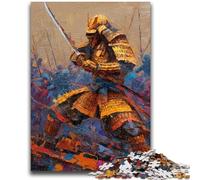 Puzzle 1000 pièces pour Adolescents Ninja doré Japonais pour Les 14 Ans et Plus Défi éducatif Activités Amusantes à la Maison, Cadeaux d'anniversaire, Cadeaux de Voyage 50x75cm