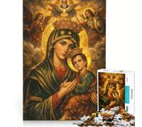 Puzzle 1000 pièces pour Adolescents Notre-Dame du Perpétuel Secours décoration Murale Cadeau d'anniversaire pour renforcer Les Liens Amoureux 38x52cm