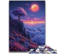 Puzzle 1000 pièces pour Adolescents Nuages et Fleurs dans Les Montagnes Séjournez pour Tuer Le Temps avec des pièces entièrement emboîtables de Formes aléatoires 38x26cm