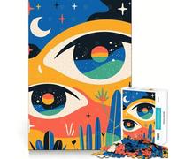 Puzzle 1000 pièces pour adolescents « Nuit dans le désert »,art abstrait minimaliste surréaliste,art aux bords précis,activité intellectuelle stimulante,jeu idéal pour passer un moment agréable,cadeau