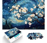 Puzzle 1000 pièces pour Adolescents Nuit des cerisiers en Fleurs Défi Difficile pour soulager Le Stress Décoration Parfaite 38x26cm
