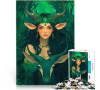 Puzzle 1000 pièces pour Adolescents Nymphe de la forêt avec cerf Analyse et logique Décoration d'intérieur et Cadeaux Uniques 75x50cm