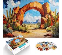 Puzzle 1000 pièces pour Adolescents Oasis du désert avec Une Pierre défi éducatif Activités Amusantes à la Maison, Cadeaux d'anniversaire, Cadeaux de Voyage, 75x50cm