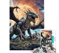 Puzzle 1000 pièces pour Adolescents Odyssée Cosmique Extraterrestre et Dinosaure Décoration Murale Cadeau Souvenir pour Amis et Famille (Dimensions 50x75cm)
