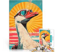 Puzzle 1000 pièces pour Adolescents Oie Vintage au Coucher du Soleil Défi Difficile est idéal comme Cadeau pour Toute la Famille 52x38cm