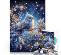Puzzle 1000 pièces pour Adolescents Oiseau de Minuit orné de Bijoux Jeux éducatifs Activités Amusantes à la Maison, Cadeaux d'anniversaire, Cadeaux de Voyage, 52x38cm