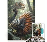 Puzzle 1000 pièces pour Adolescents Oiseau-Lyre majestueux dans la forêt Jeu Impossible Difficile et Stimulant Cadeau d'anniversaire ou de Noël Unique 38x52cm
