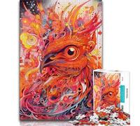 Puzzle 1000 pièces pour Adolescents Oiseau phénix Rouge Puzzle pour Adolescents Jeux Amusants Chaque pièce est Unique - Jeu Familial Stimulant et Amusant 26x38cm