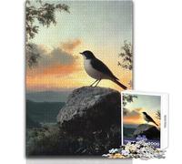 Puzzle 1000 pièces pour Adolescents - Oiseau sur Un Rocher au Coucher du Soleil - Idéal pour des soirées détente - Ajustement Parfait - Découpe précise - Dimensions:38x52cm