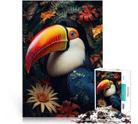 Puzzle 1000 pièces pour Adolescents Oiseau Toucan dans la Jungle Jouets de Jeu stimulants Cadeaux pour Les Amis et la Famille 52x38cm