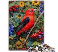 Puzzle 1000 pièces pour Adolescents, Oiseaux Rouges et Fleurs, Puzzle Adulte, activités familiales Amusantes à la Maison, Cadeau d'anniversaire, Cadeaux de Voyage (38x26cm)