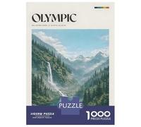 Puzzle 1000 Pièces pour Adolescents Olympic National Park Waterfall Puzzles pour Adultes - Améliore La Mémoire - Défi Éducatif - Cadeau d'anniversaire Unique 52x38cm/1000pcs