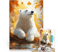 Puzzle 1000 pièces pour Adolescents Ours Polaire en Automne pour Le Jeu éducatif Challenge Toy Jeu de défi Unique 38x26cm