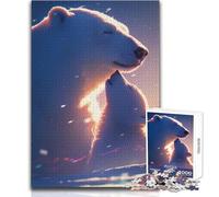 Puzzle 1000 pièces pour Adolescents - Ours Polaires dans Un Paysage enneigé - Jeu de Puzzle Unique et Stimulant - Découpe de précision - Jouet éducatif - Dimensions : 38x52cm
