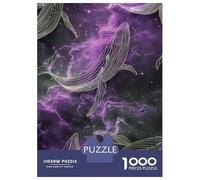 Puzzle 1000 Pièces pour Adolescents Outer Space Whales Cool Majestic Nature Galaxy Cosmic Puzzle Adulte Jeu Familial Difficile Difficile Cadeau d'anniversaire Unique 38x26cm/1000pcs