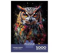 Puzzle 1000 Pièces pour Adolescents Owl Painting Puzzles pour Adultes, Jeu De Réflexion, Assemblage De Motifs, Cadeaux d'anniversaire Et Cadeaux Uniques 52x38cm/1000pcs