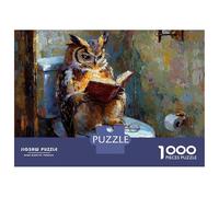 Puzzle 1000 Pièces pour Adolescents Owl Reading on Toilet Casse-têtes pour Adolescents Analyse Et Logique Entraînez Votre Cerveau Et Votre Dextérité Jeu De Défi Unique 38x26cm/1000pcs