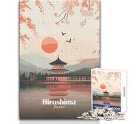 Puzzle 1000 pièces pour Adolescents, pagode d'Hiroshima Japon, apaisant et Relaxant, Assemblage précis, Dimensions:38x52cm