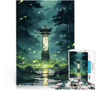 Puzzle 1000 pièces pour Adolescents Pagode Japonaise dans la forêt Fantastique Jeu Pratique Cadeau d'œuvre d'art 52x38cm