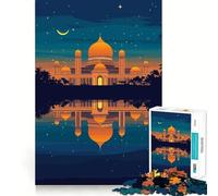 Puzzle 1000 pièces pour Adolescents,Palais doré,Reflets Nocturnes,Découpe Fine,Jeu de logique et d'art Amusant,Décoration Murale de Noël (50x75cm)