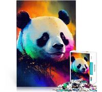 Puzzle 1000 pièces pour Adolescents Panda Animal Coloré Jeu Familial Anti-Stress Défi Difficile Jeu de défi Unique 50x70cm