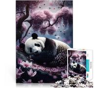 Puzzle 1000 pièces pour Adolescents Panda Dormant dans Un Cerisier Jeux Amusants en Famille Collection d'artistes, Beaux-Arts 38x26cm