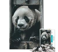 Puzzle 1000 pièces pour Adolescents Panda Mignon en Prison Jeu Relaxant Défi intellectuel Jouet addictif Cadeau Amusant Décoration intérieure (Dimensions 75x50cm)