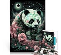 Puzzle 1000 pièces pour Adolescents Panda Mythique Séjour Anti-Stress pour Tuer Le Temps avec Affiche et Feuille de Questions correspondantes 38x26cm