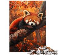 Puzzle 1000 pièces pour Adolescents Panda Roux en Automne Idéal pour Les Jeux vidéo Un Puzzle pour Adolescents Qui Souhaite améliorer Leurs Souvenirs et créer Leur liste de souhaits avec Le Père Noël