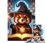 Puzzle 1000 pièces pour Adolescents Panda Roux Magicien Aide à l'exercice cérébral Décoration Murale Jouet Convient aux Personnes de 14 Ans et Plus (50x75cm)