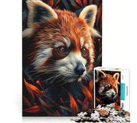 Puzzle 1000 pièces pour Adolescents Panda Roux Mon ami Rigolo Jeu Impossible Interaction Parent-Enfant Cadeau de Noël ou d'anniversaire 38x52cm