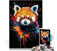 Puzzle 1000 pièces pour Adolescents Panda Roux Splash Art pour Le Jeu éducatif Challenge Toy Bon Cadeau 52x38cm