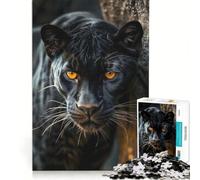 Puzzle 1000 pièces pour Adolescents Panthère Noire Sauvage Jeu Pratique pour Passer Le Temps Pendant Les Vacances à la Maison Cadeau Unique pour Un Anniversaire ou Noël 38x52cm