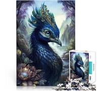 Puzzle 1000 pièces pour Adolescents Paon fictif Compétition de Vitesse Manuelle Chaque pièce est Unique - Jeu Familial Stimulant et Amusant 52x38cm