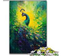 Puzzle 1000 pièces pour Adolescents Paon Vert, Aide Le Cerveau à exercer des Jouets addictifs pour cultiver la Patience Décoration Parfaite 50x75cm
