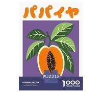 Puzzle 1000 Pièces pour Adolescents Papaya Japanese Art Print Puzzles pour Adultes pour S'amuser en Famille Stimule Le Cerveau Jeu Au Design Élégant 70x50cm/1000pcs