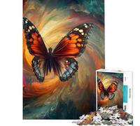 Puzzle 1000 pièces pour Adolescents Papillon dans Un Tourbillon Puzzle Anti-Stress Jeu d'analyse et de logique Défi à compléter (Dimensions 38x52cm)
