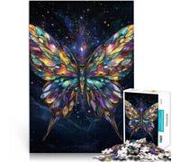 Puzzle 1000 pièces pour Adolescents Papillon psychédélique Défi Difficile pour soulager Le Stress Une œuvre d'art 52x38cm