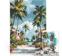 Puzzle 1000 pièces pour Adolescents Paradis Tropical sur la Plage Jeux Jouets Cadeaux Convient pour la décoration de Bureau 38x26cm